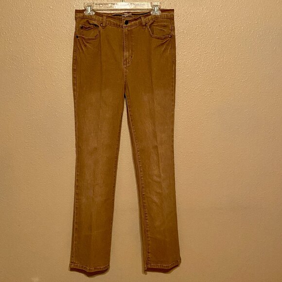 DG2 by Diane Gilman Denim - DG2 by Diane Gilman Brown Stretch Jeans 5-pockets Straight Leg Women's Size 8